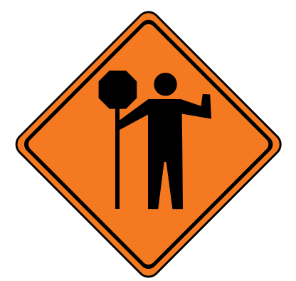 Trubicars Traffic Control Person Ahead