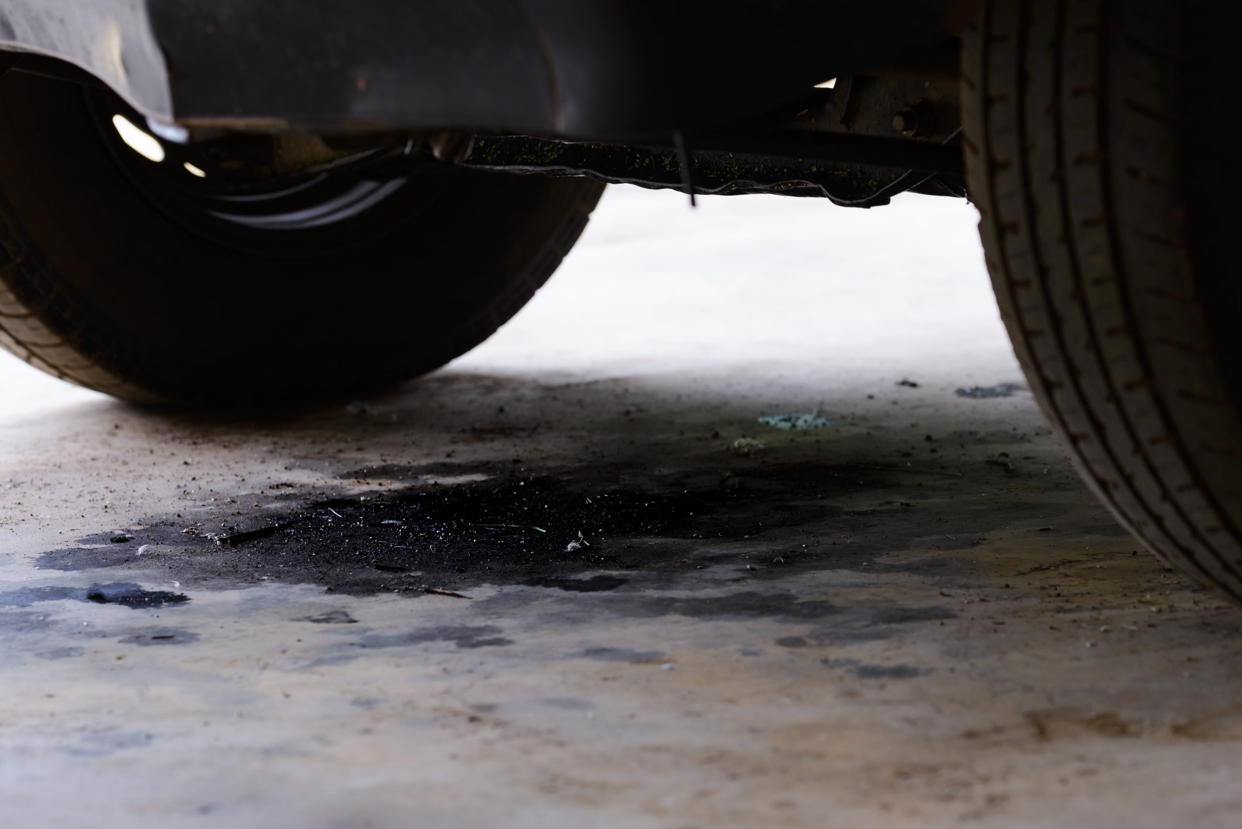 oil leaking from the car