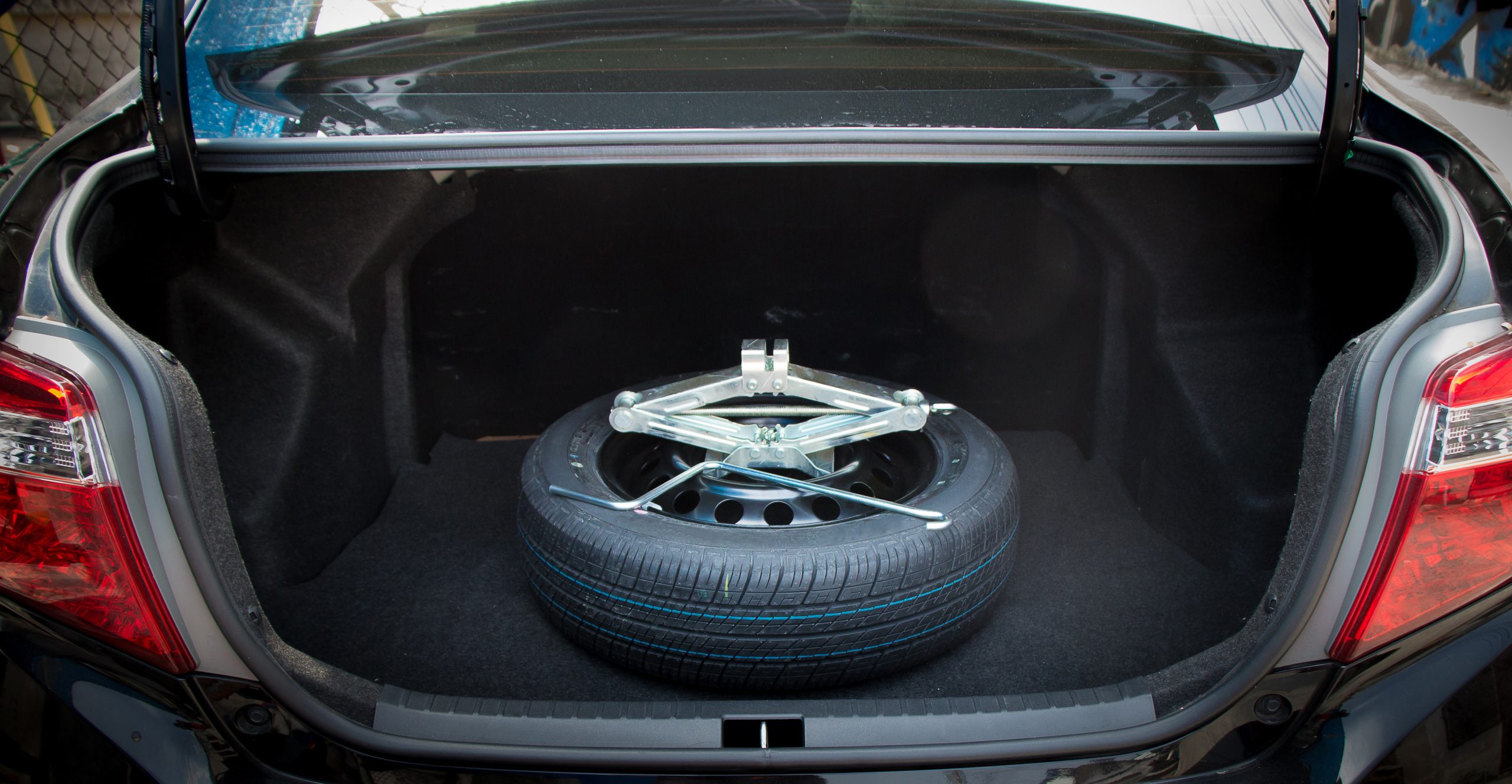 spare tire in vehicle